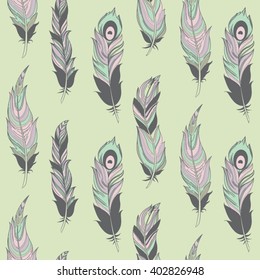 Feathers  seamless pattern