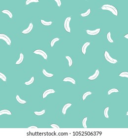 Feathers seamless pattern on color background. Vector illustration.