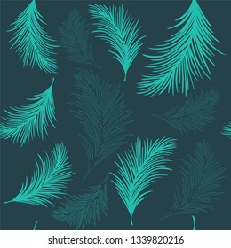 Feathers seamless pattern. Vector illustration.