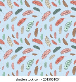  feathers seamless pattern. Pattern with feathers. Vector illustration.