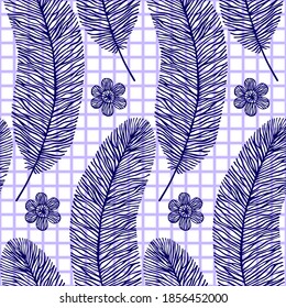 Feathers seamless pattern. Vector stock illustration eps10.