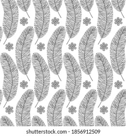 Feathers seamless pattern. Vector stock illustration eps10.