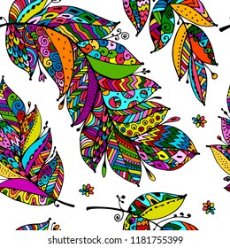 Feathers, seamless pattern for your design