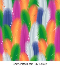 Feathers. Seamless vector texture.