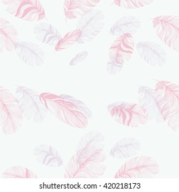 Feathers - seamless vector wallpaper. Use printed materials, signs, items, websites, maps, posters, postcards, packaging.