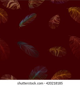Feathers - seamless vector wallpaper. Use printed materials, signs, items, websites, maps, posters, postcards, packaging.