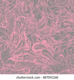Feathers - seamless wallpaper. Use printed materials, signs, items, websites, maps, posters, postcards, packaging.