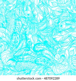 Feathers - seamless wallpaper. Use printed materials, signs, items, websites, maps, posters, postcards, packaging.