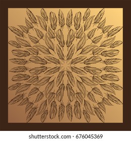 Feathers. A set of elements in the style of Boho. Contour illustrations for the creation of tattoos, coloring, clothing design and printed products.