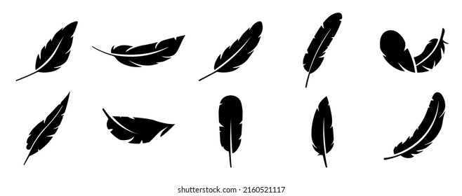 Ilustración vectorial de iconos conjuntos de plumas