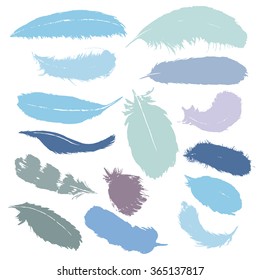 feathers silhouettes vector illustration