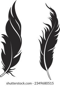 Feathers Svg, Feathers Silhouette, Collection black feather svg