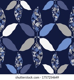 Feathers with a texture of geometric shapes. Indian Feathers. Vector illustration for web design or print.