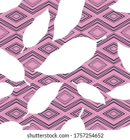 Feathers with a texture of geometric shapes. Indian Feathers. Vector illustration for web design or print.