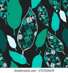 Plumas con textura de formas geométricas. Las plumas indias. Ilustración vectorial para diseño web o impresión.