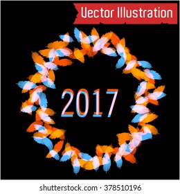 Feathers- vector background for poster or calendar.