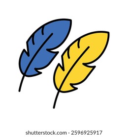 Feathers vector filled outline icon. EPS 10 file