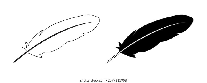 Feathers vector icon isolated on white background. Feather logo template sign design.