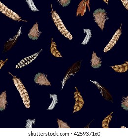 Feathers vector illustration of a beautiful design seamless,  design prints textile