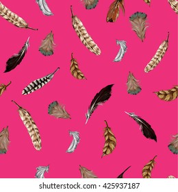 Feathers vector illustration of a beautiful design seamless,  design prints textile