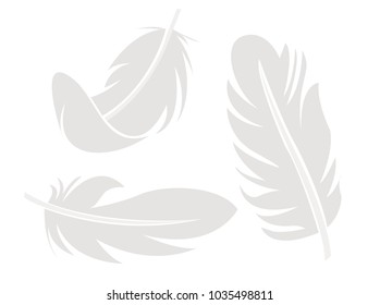 Feathers vector set on a white background