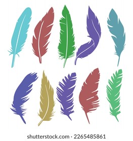 feather,wing,goose icon set isolated on background