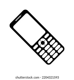 Feature button mobile phone icon | Black Vector illustration |