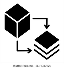 Ilustração do vetor de ícone de glifo de extração de recursos