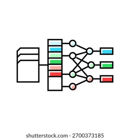 feature extraction machine learning color icon vector. feature extraction machine learning sign. isolated symbol illustration