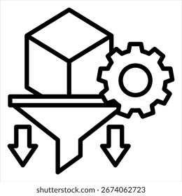 Ilustração de Ícone Único de Contorno de Extração de Recursos