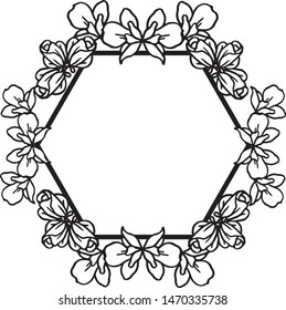 Feature of flower frame, on a white backdrop, ornate pattern elegant, for style of various card. Vector