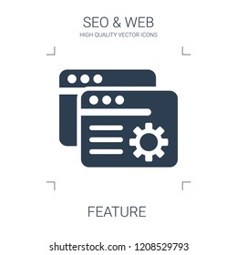 feature icon. high quality filled feature icon on white background. from seo web collection flat trendy vector feature symbol. use for web and mobile