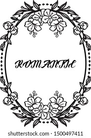 Feature leaf flower frame for invitation card design of romantic. Vector