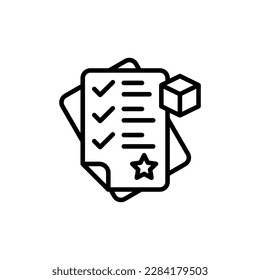 Icono de lista de funciones en vector. Ilustración