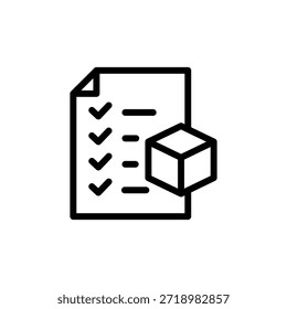 Diseño del Vector del icono del esquema de la lista de características Bueno para el Web o el App móvil