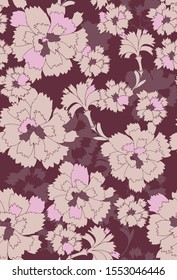 feature pattern decorated with decorative flowers Designed for fabric printing