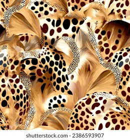 a feature pattern suitable for wild textiles made of animal skin (leopard-cheetah-lion)