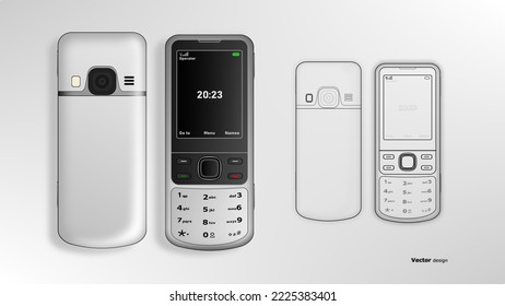 feature phone background and scetch design vector