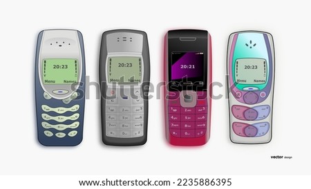 feature phone bundling set background design vector