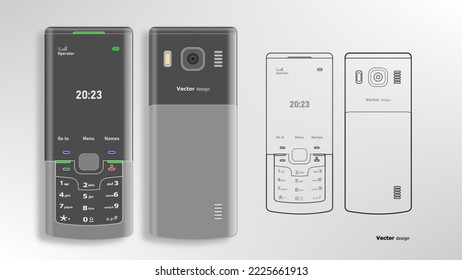 feature phone with edge display concept design vector