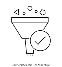 Feature Selection – Funnel and Checkmark Representing Choosing Relevant Data Attributes