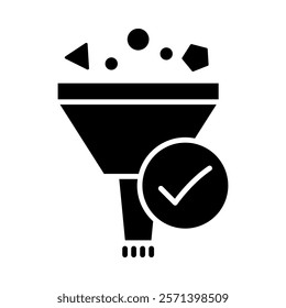 Feature Selection – Funnel and Checkmark Representing Choosing Relevant Data Attributes