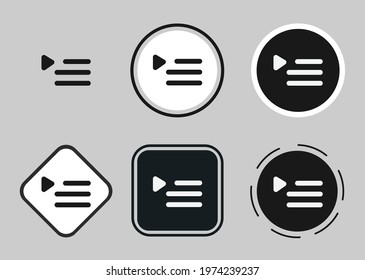 featured playlist icon set. Collection of high quality black outline logo for web site design and mobile dark mode apps. Vector illustration on a white background	