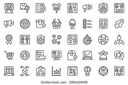 Featured Product Icons Set Outline Set Stock Vector (Royalty Free ...