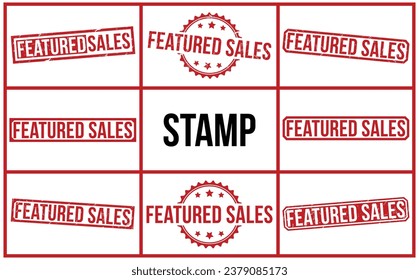 ilustración vectorial de sello de goma de venta destacada en fondo blanco. sello de goma de ventas destacadas