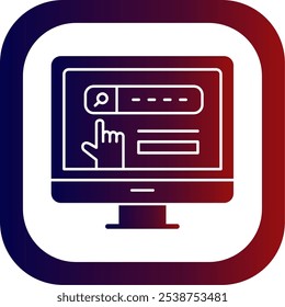 Featured Snippet Glyph Gradient Round Corner Vector Icon Design