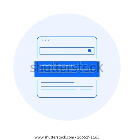 Featured Snippets Icon – Highlighting search results with featured snippets. Vector icon.