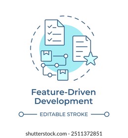 Feature-driven development concept icon. Roadmap business. Agile development. Round shape line illustration. Abstract idea. Graphic design. Easy to use in infographic, presentation