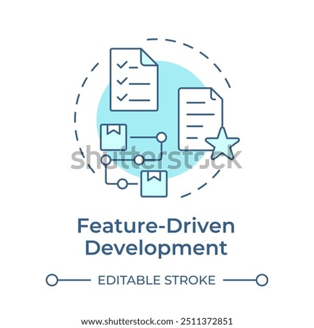Feature-driven development concept icon. Roadmap business. Agile development. Round shape line illustration. Abstract idea. Graphic design. Easy to use in infographic, presentation