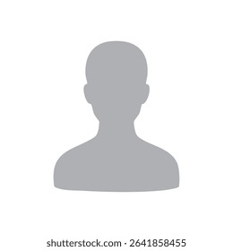 Featureless human figure half body monochrome illustration or male skinhead monochrome silhouette illustration ,gray